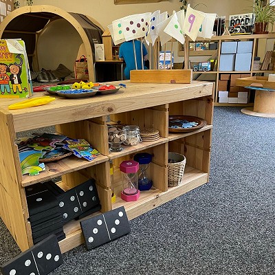 Play cabinet in one of the child rooms