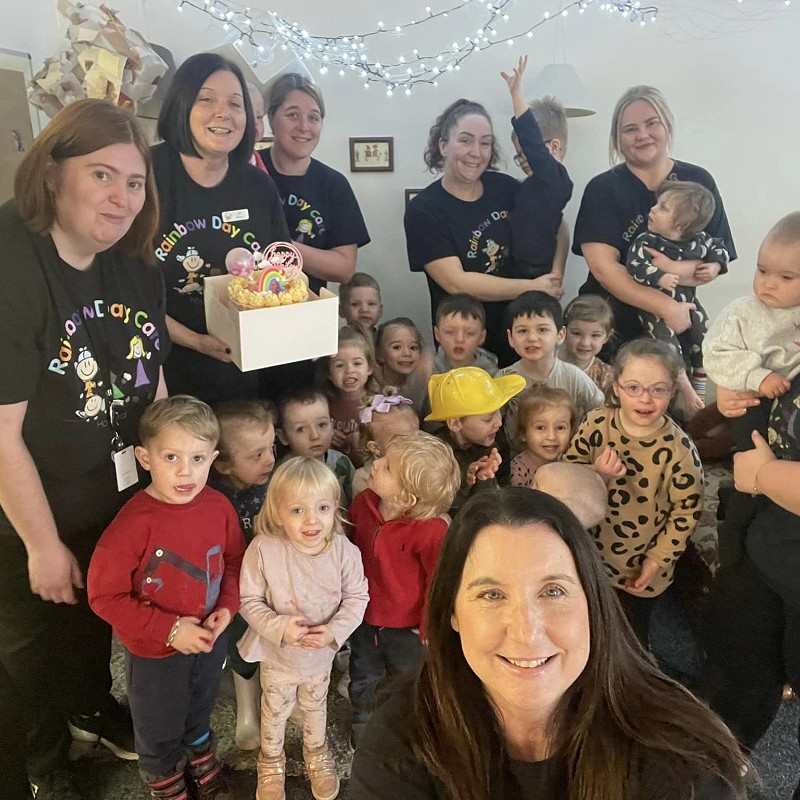 Staff & children celebrating the nursery’s birthday